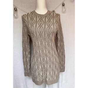 Eight eight eight Beige Cotton Mini Knitted Sweater Dress Medium